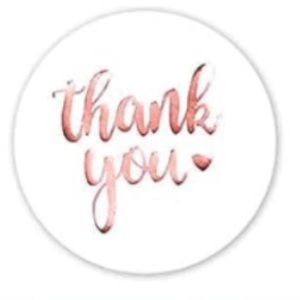 150 Thank You Stickers, Supplies